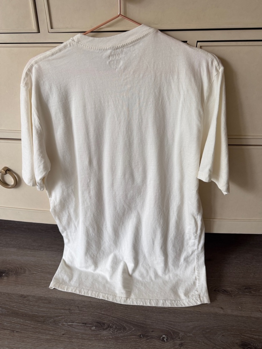 Vici Cream Ribbed Cotton Tee - Subtle Crewneck - Picture 3 of 7
